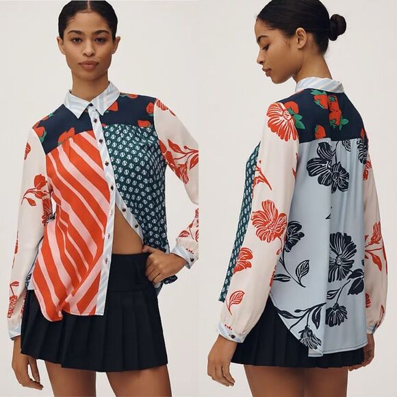 Maeve “The Paz” Printed Buttondown Shirt | Medium | Anthropologie - Picture 2 of 11